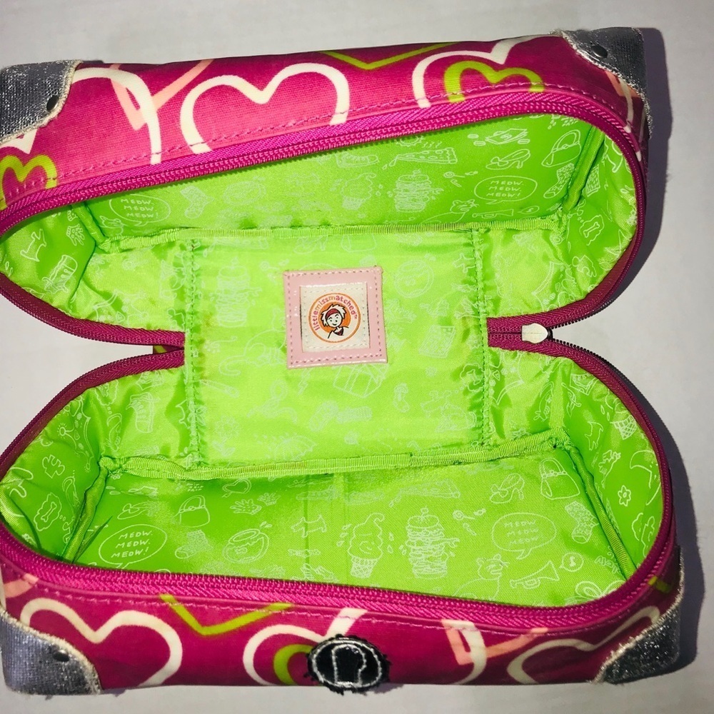 Little Missmatched Makeup Tote Pink/Green - Picture 3 of 3